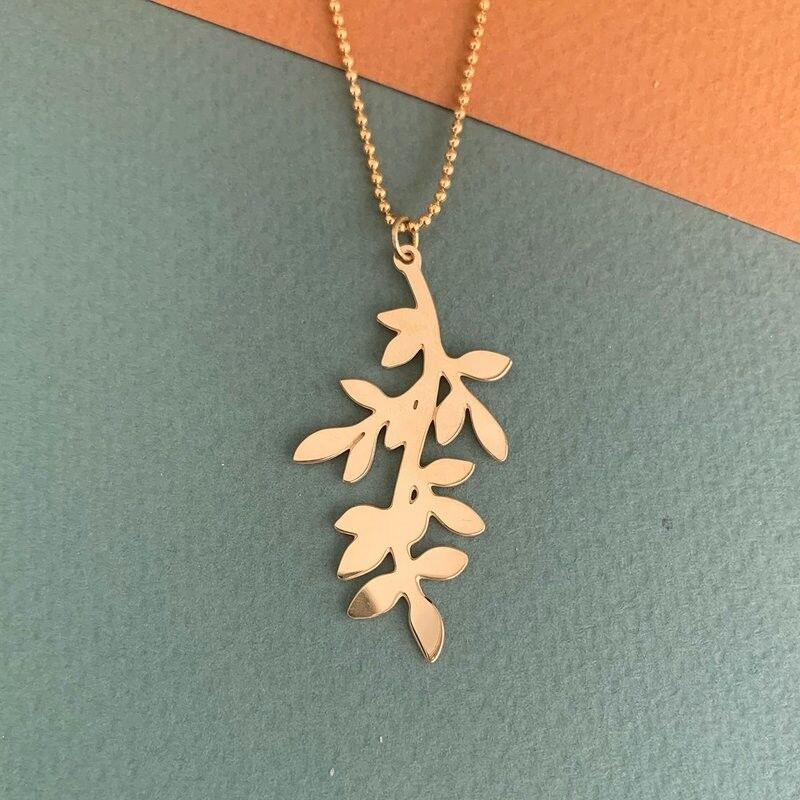 Olivenzweig goldene Halskette