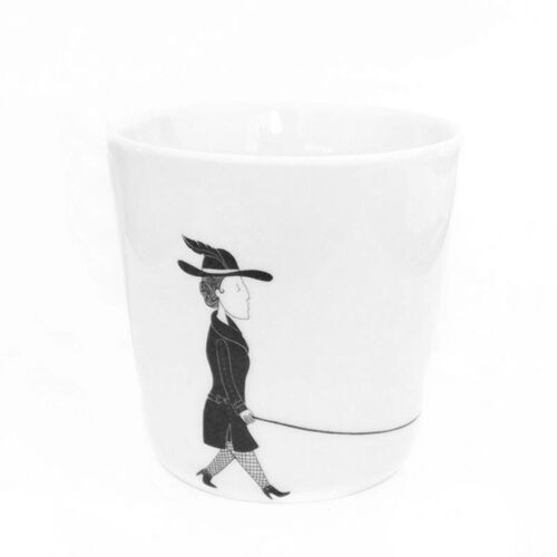 Coffeecup Woman with Dog