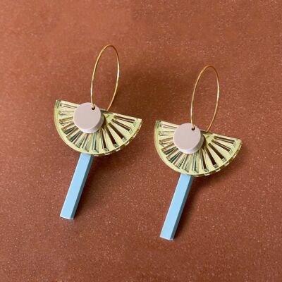 Recycled plastic ArtDeco earrings