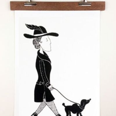 Woman with dog print
