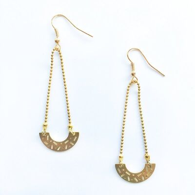 Halfround golden earrings