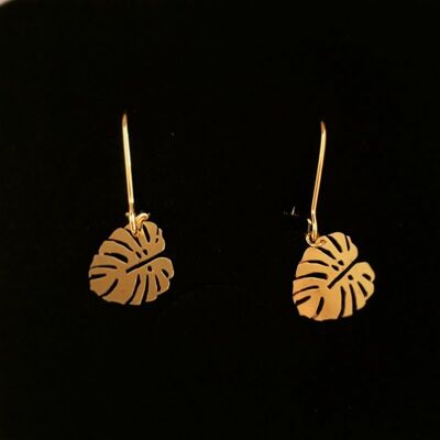 Monstera golden earrings