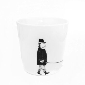 Homme de tasse de café avec chien