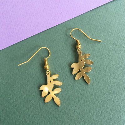 Boucles d'oreilles feuilles d'olivier