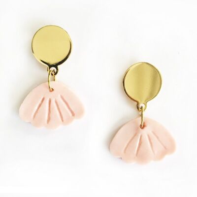 Shell earrings pink recycled plastic
