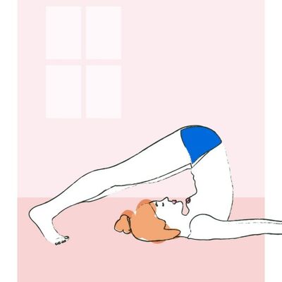 Nacktes Yoga - Pflughaltung