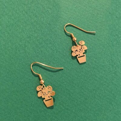 Pendientes Pilea dorados