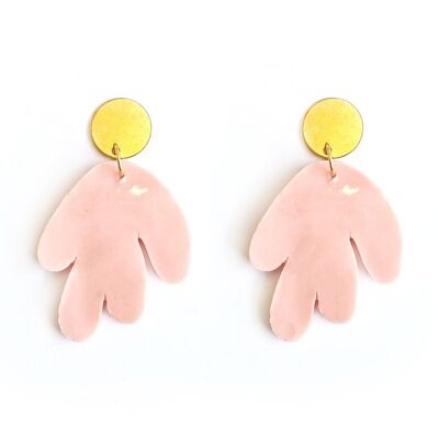 Boucles d'oreilles porcelaine rose corail