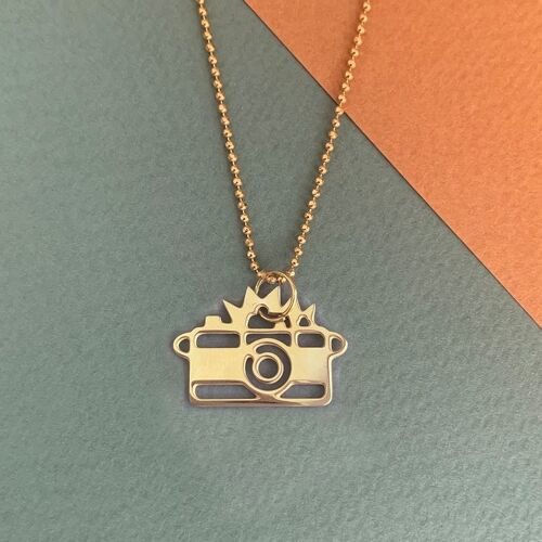 Camera golden necklace