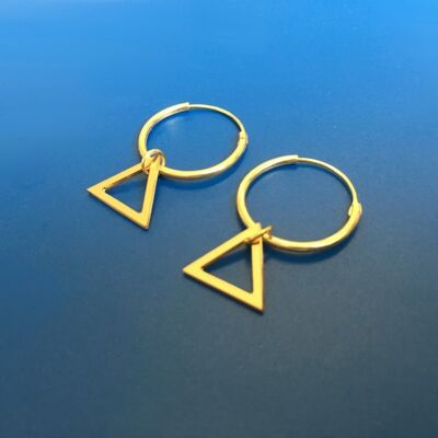 Triangle golden earrings hoops