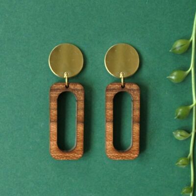 Wooden earrings rectangle