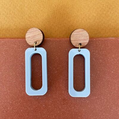 Boucles d'oreilles rectangle en plastique recyclé