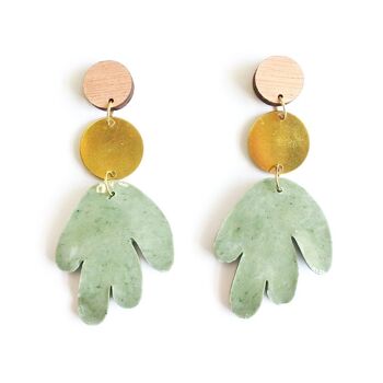 Boucles d'oreilles porcelaine vert corail