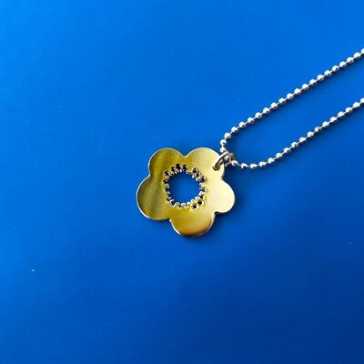 Collier doré coquelicot