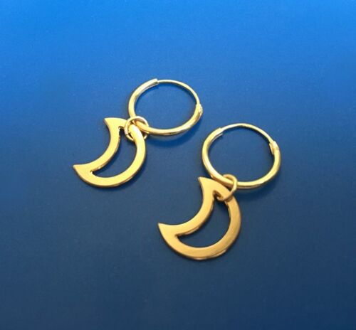 Moon golden earrings hoops