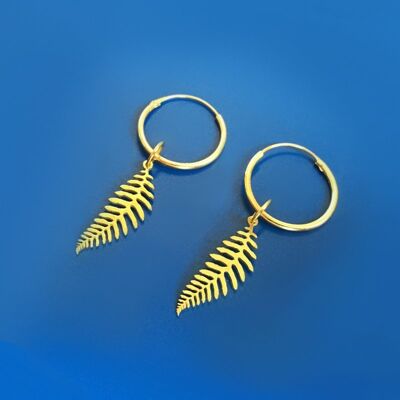 Fern golden earrings hoops