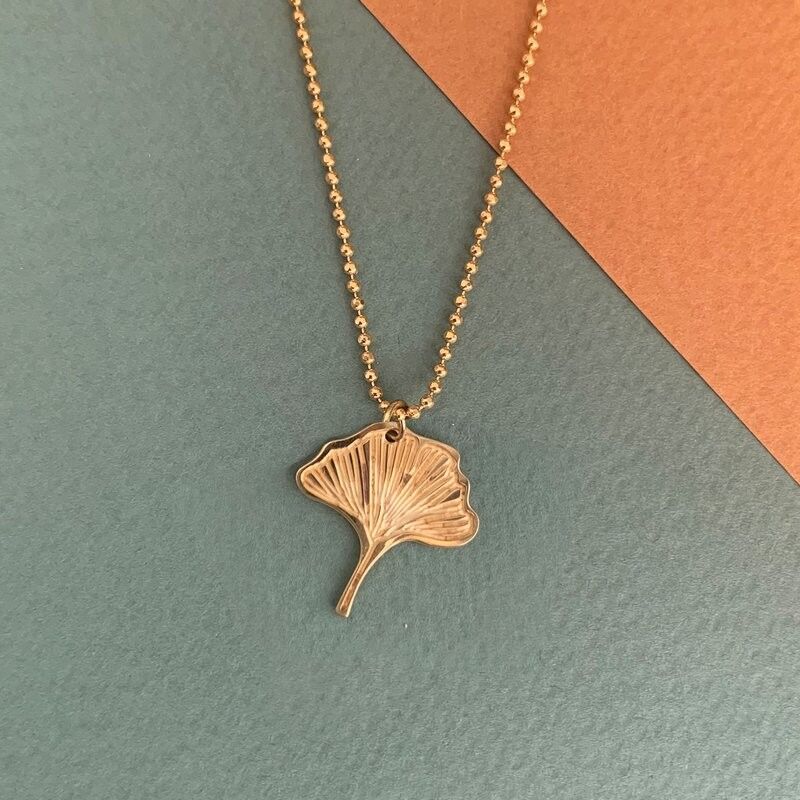 Ginko Biloba goldene Halskette