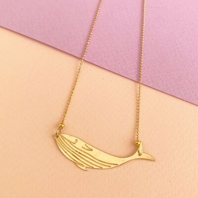Whale golden necklace