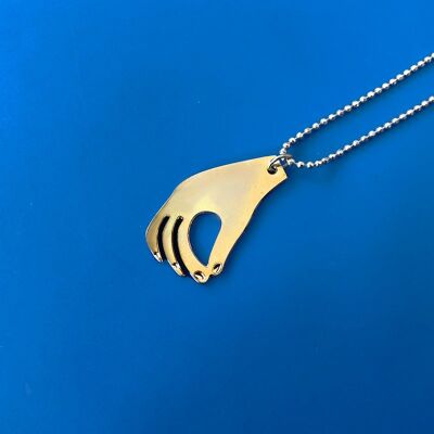 Hand golden necklace