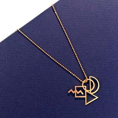 Design della collana d'oro di Memphis a