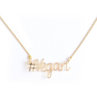 Collier #Vegan en plastique recyclé or