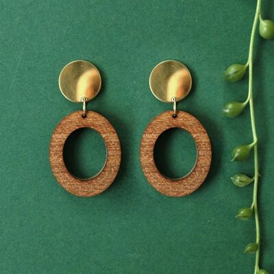 Wooden earrings Oval