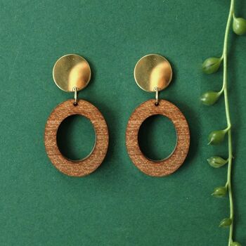 Boucles d'oreilles en bois Ovale