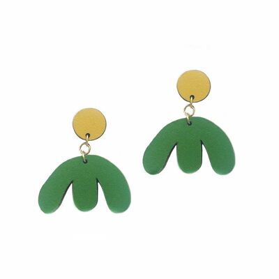 Boucles d'oreilles Matisse Fleur verte
