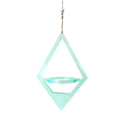 Suspension XL diamant cristal turquoise
