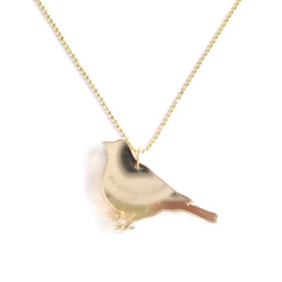Recycled plastic Bird gold necklace
