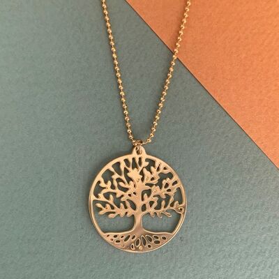 Tree of life golden necklace