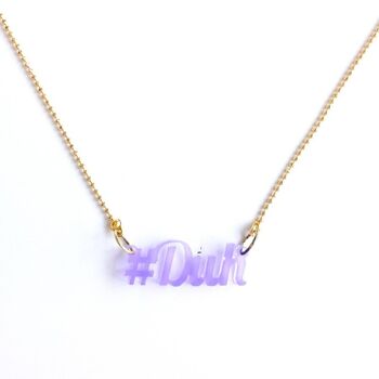 Collier #Duh en plastique recyclé