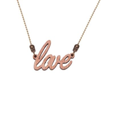 Wooden necklace Love