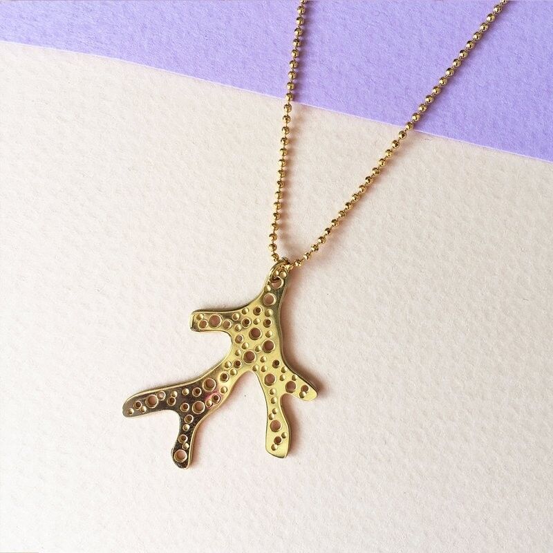 Koralle goldene Halskette