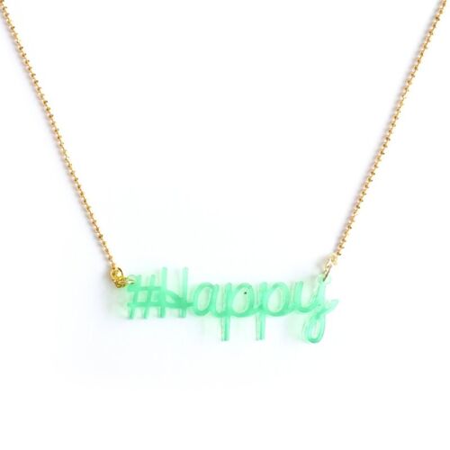 Recycled plastic #Happy green necklace