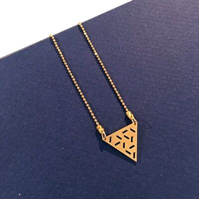 Triangle striped golden necklace