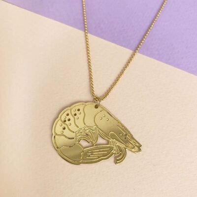 Shrimp golden necklace