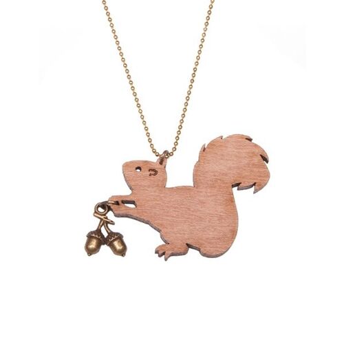 Wooden necklace Squirrel