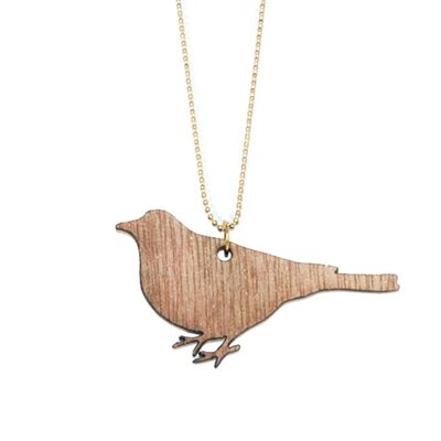 Collier en bois Oiseau