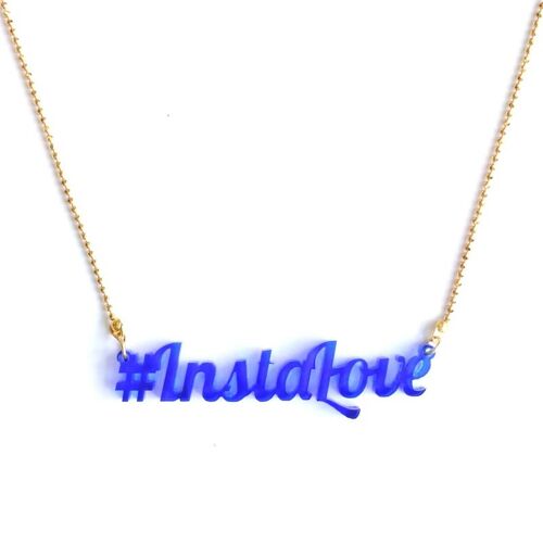 Recycled plastic #InstaLove necklace dark blue