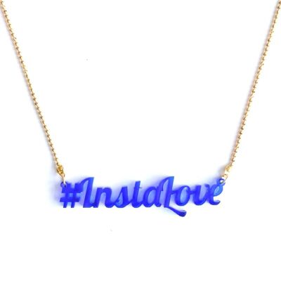 Recycled plastic #InstaLove necklace dark blue
