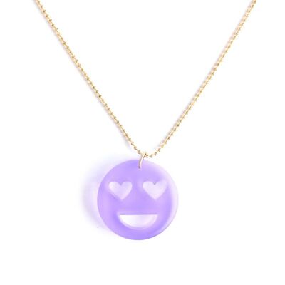 Collier violet Hearteyes en plastique recyclé