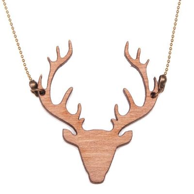 Wooden necklace Deer