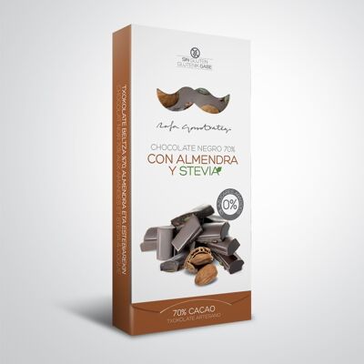 DARK CHOCOLATE 70% WITH ALMOND AND STEVIA
