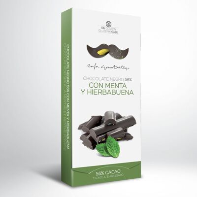 CIOCCOLATO FONDENTE 56% CON MENTA E MENTA PIPERITA