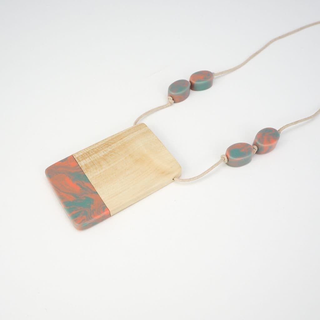 Karen Necklace- Marble Orange