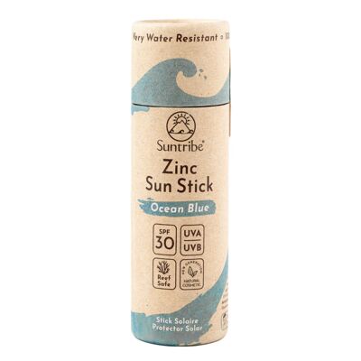 Suntribe Natural Mineral Zinc Stick Solaire SPF 30 Bleu Océan