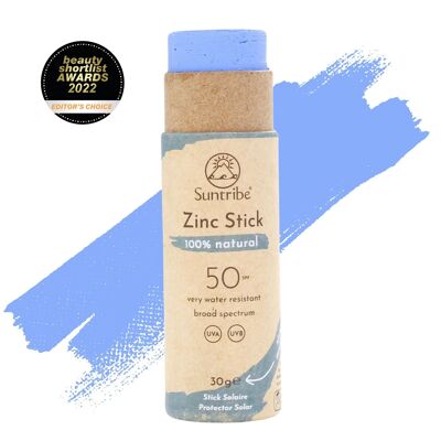 Stick solare minerale naturale in zinco SPF 50 Blu oceano