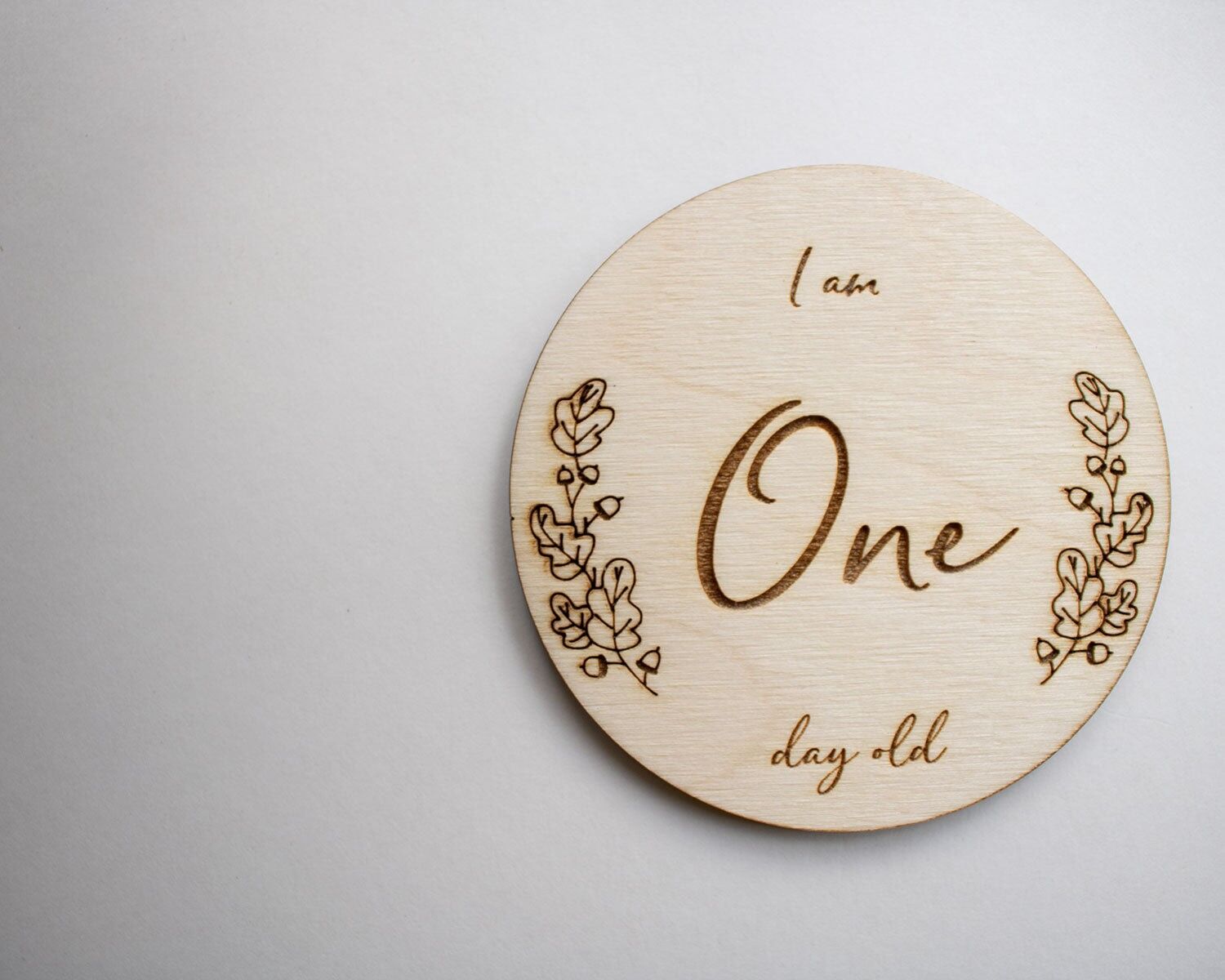 Targhe Baby Milestone - Foglia di quercia - Sì