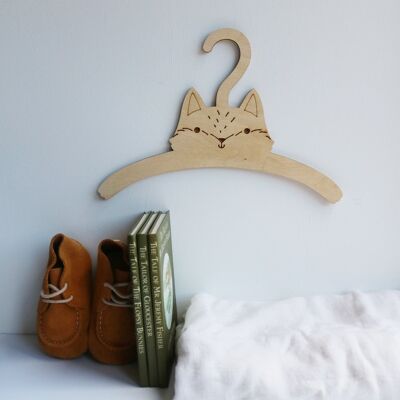 Little Fox Child's Wooden Coat Hanger